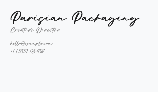 Parisian Packaging Business Card