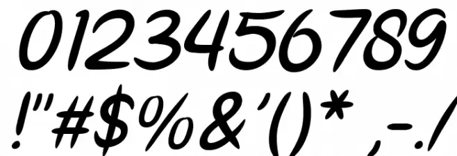 Parisien Night Oblique Font OTHER CHARS