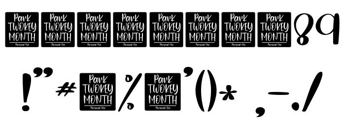 Park Twokey Month - Personal Us Font OTHER CHARS