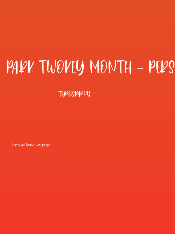 Park Twokey Month - Personal Us Poster