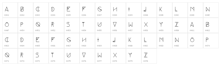 Parley Regular Regular Character Map