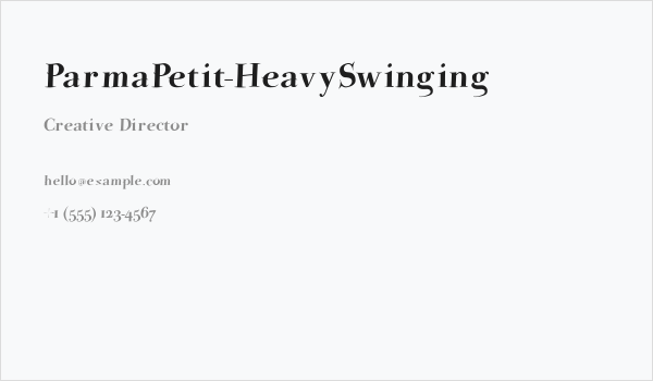 ParmaPetit-HeavySwinging Business Card