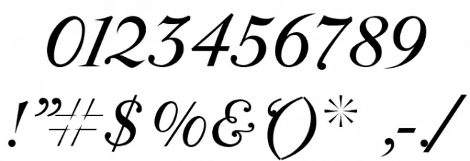 ParmaPetit-Italic Font OTHER CHARS