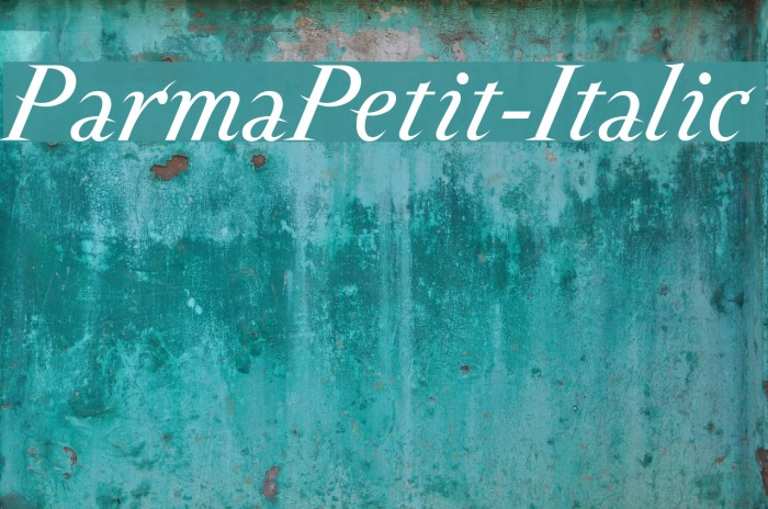 ParmaPetit-Italic Font examples