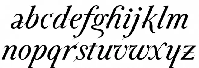 ParmaPetit-Italic फ़ॉन्ट लोअरकेस
