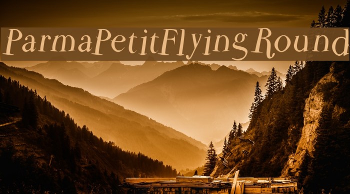 ParmaPetitFlyingRound Font examples