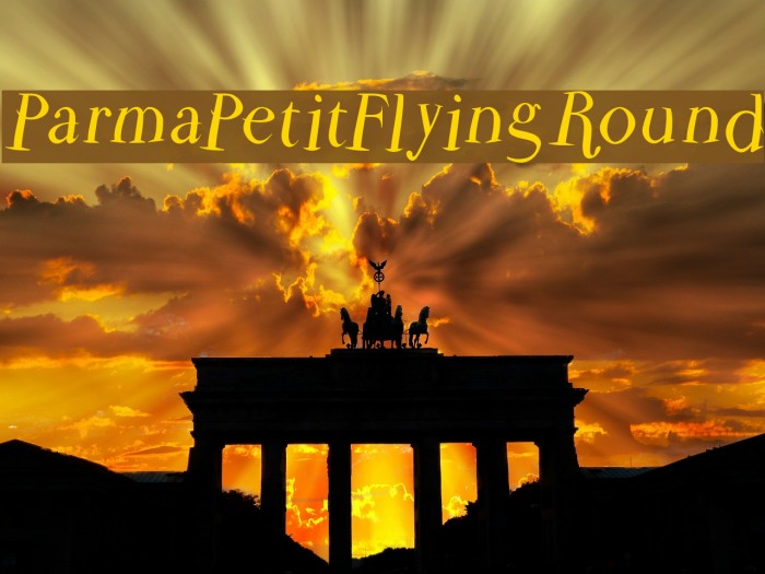 ParmaPetitFlyingRound Font examples