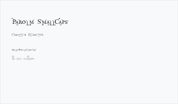 Parolm SmallCaps Business Card