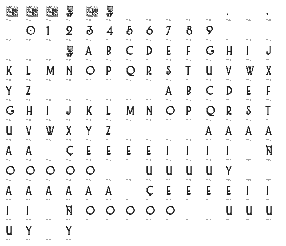 Parque del Buen Retiro Character Map