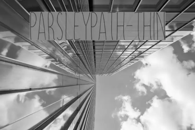 ParsleyPath-Thin Font examples