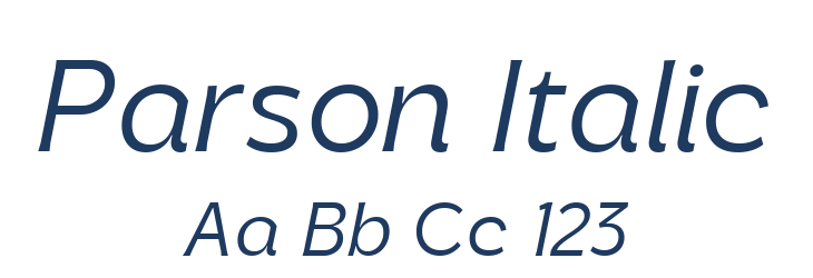 Parson Italic Font Preview