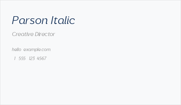 Parson Italic Business Card