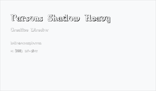 Parsons Shadow Heavy Business Card
