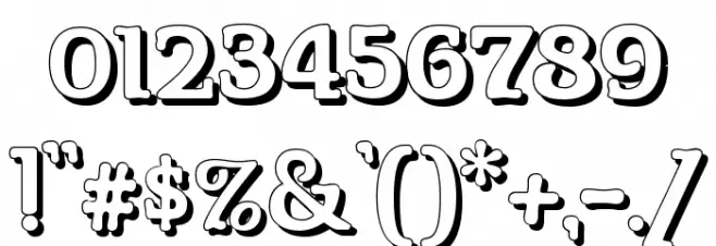Parsons Shadow Font OTHER CHARS