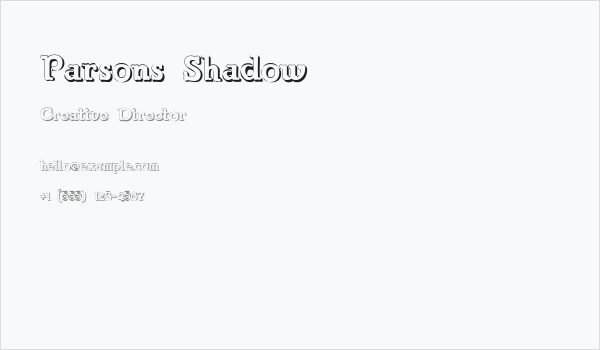 Parsons Shadow Business Card