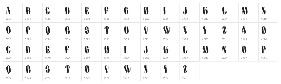 Partenza Regular Character Map