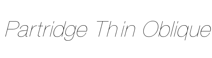 Partridge Thin Oblique Font