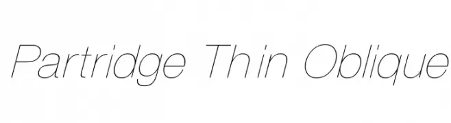 Partridge Thin Oblique  Frei Schriftart Herunterladen