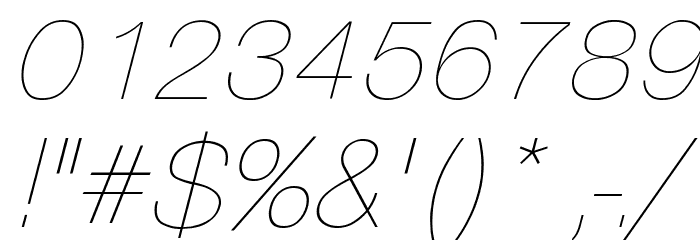 Partridge Thin Oblique Font OTHER CHARS