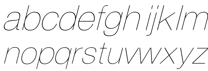 Partridge Thin Oblique Font LOWERCASE