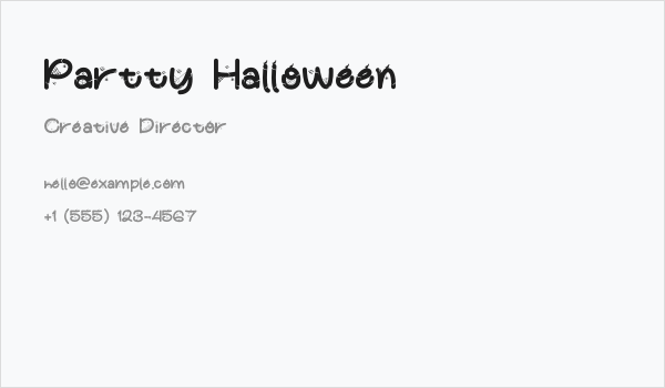 Partty Halloween Business Card