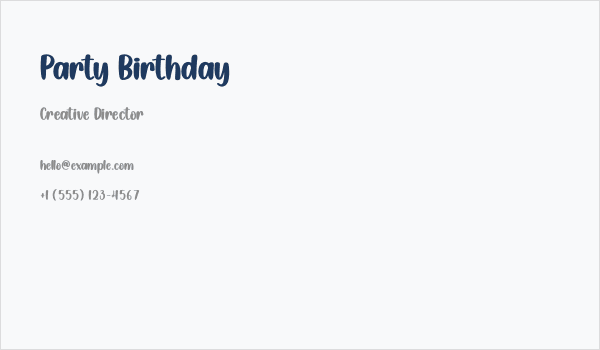Party Birthday Business Card