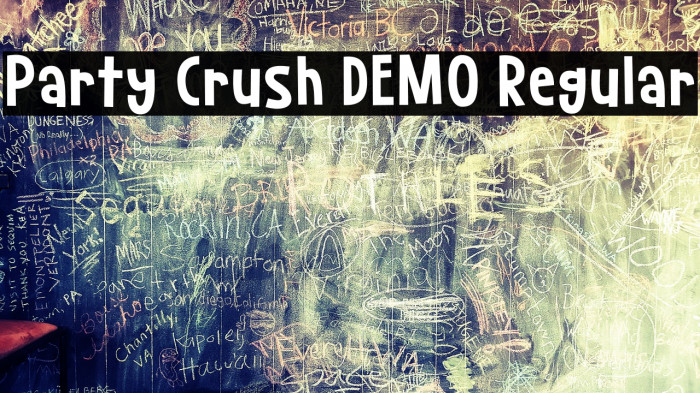Party Crush DEMO Regular Font examples