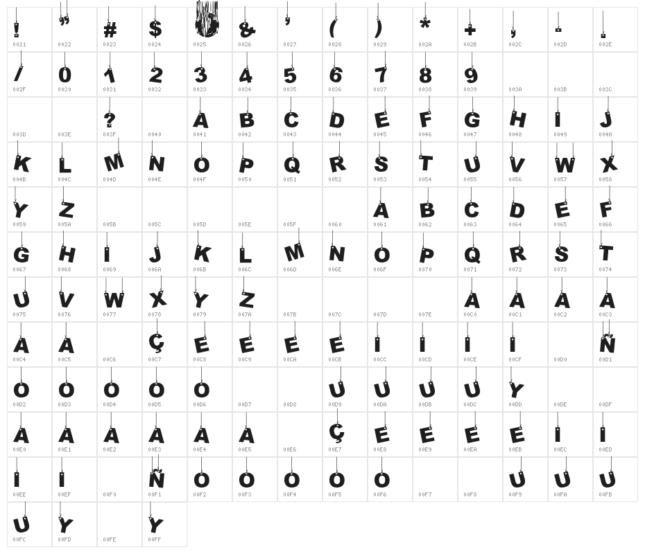 Party Letters On a Rope Character Map