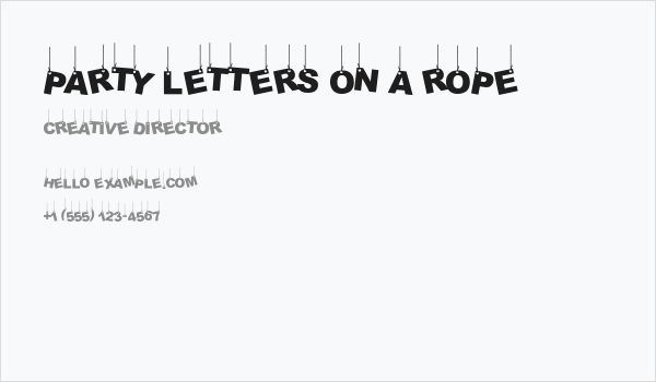 Party Letters On a Rope Business Card
