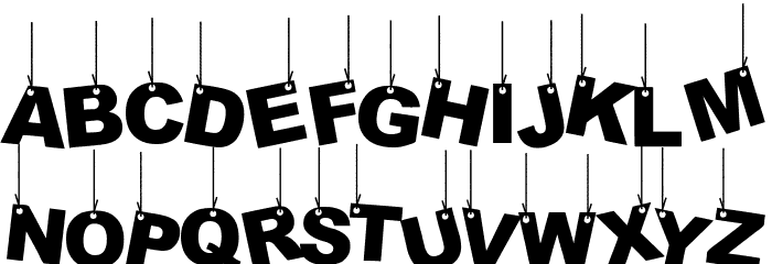 Party Letters On a Rope Polices MINUSCULES