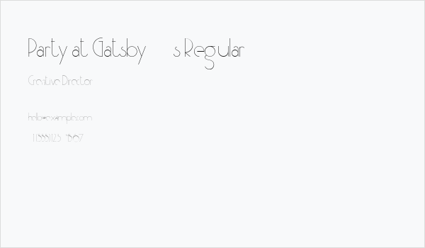 Party at Gatsby's Regular Business Card