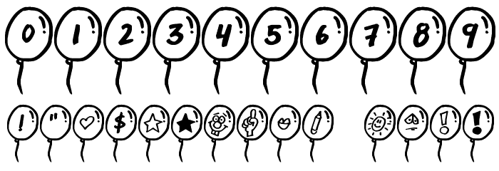 PartyBalloons Font OTHER CHARS