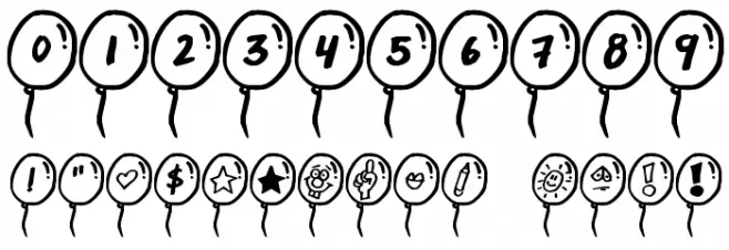 PartyBalloons Font OTHER CHARS