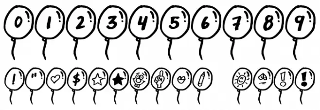 PartyBalloons Font OTHER CHARS