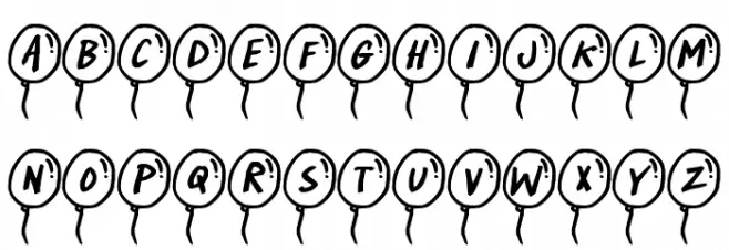 PartyBalloons Schriftart Groß