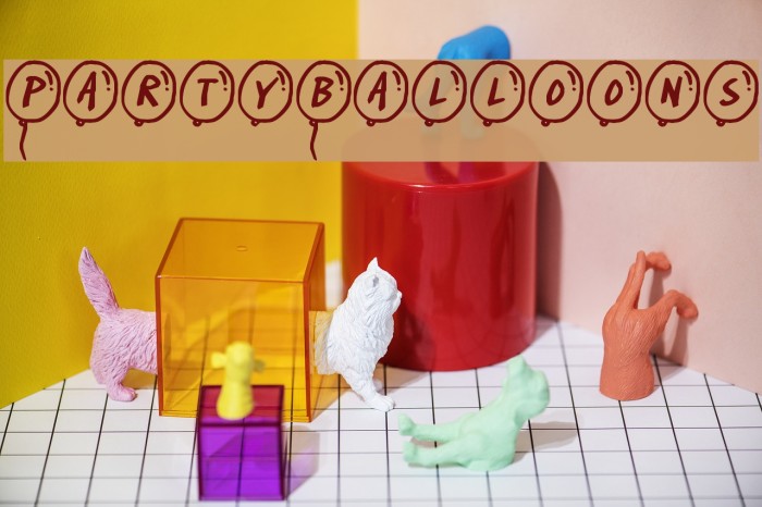 PartyBalloons Font examples