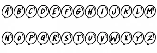 PartyBalloons फ़ॉन्ट लोअरकेस