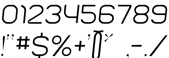 Parvoflavin Light Skew Font OTHER CHARS