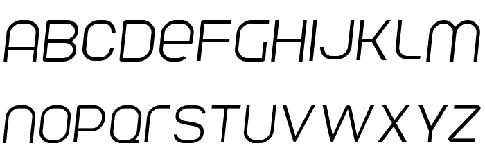 Parvoflavin Light Skew Font LOWERCASE