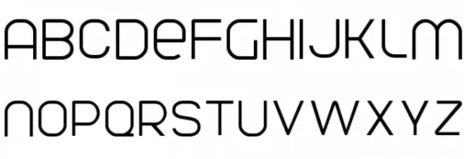 Parvoflavin Light Caratteri MAIUSCOLE