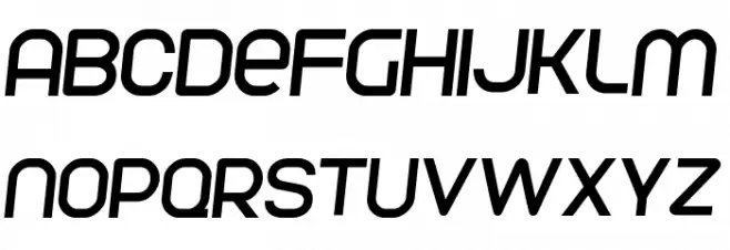 Parvoflavin Normal Skew 字体 大写