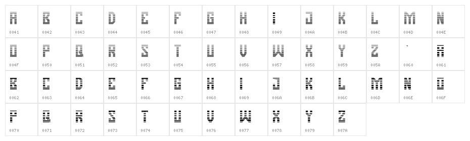 Pasatona Layer Character Map
