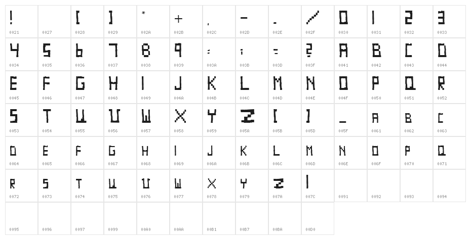 Paschnitow_SansRegular Character Map