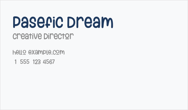 Pasefic Dream Business Card