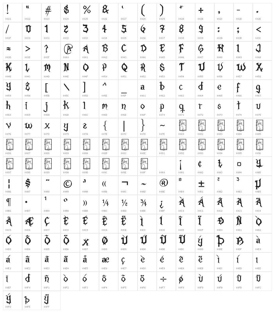 Pasión Acústica2 Bold Character Map