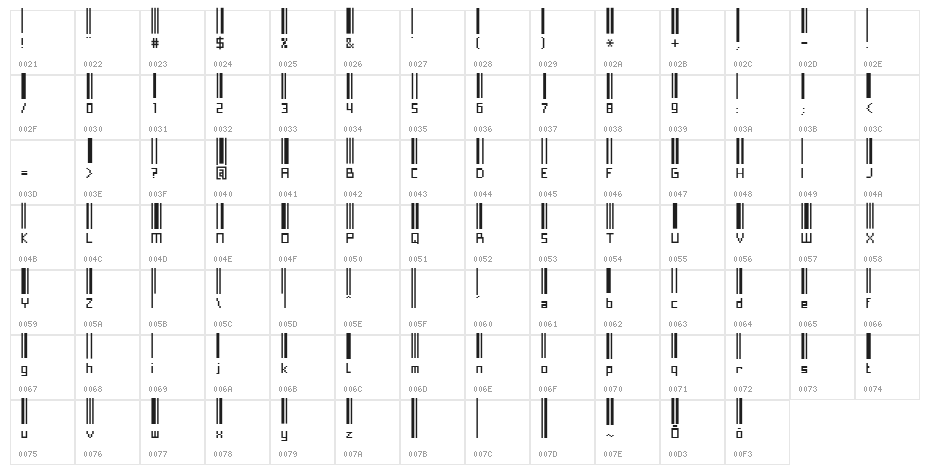 Paskowy Character Map
