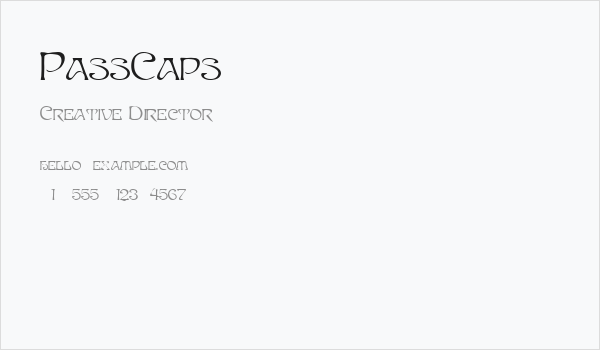 PassCaps Business Card