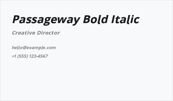 Passageway Bold Italic Business Card