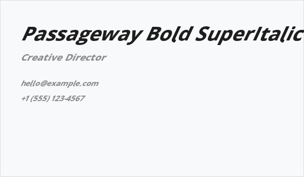 Passageway Bold SuperItalic Business Card