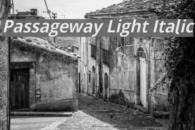 Passageway Light Italic examples